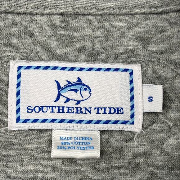 Southern Tide Men's Quarter Zip Pullover Sweatshirt Size S Gray Diamond Quilted - Picture 4 of 12
